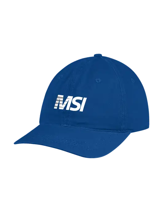 Garment Washed Unstructured Twill Royal Cap w/MSI Icon logo