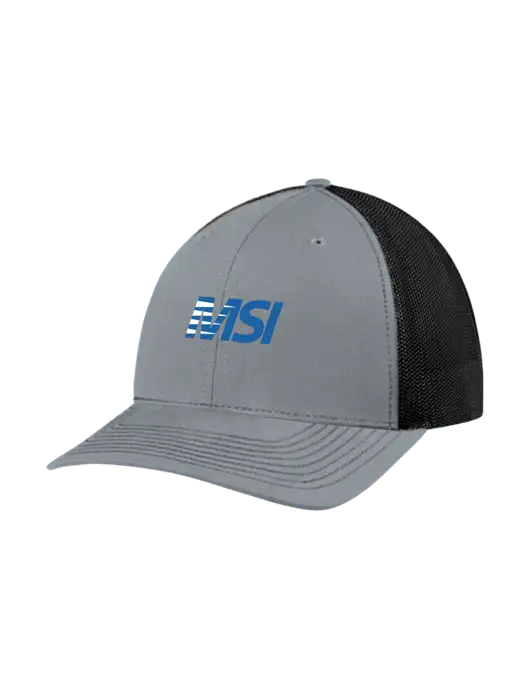 Richardson Adjustable Snapback Original 112 Trucker Cap Heather Grey w/Black Mesh w/MSI Icon logo