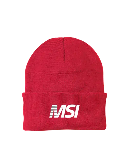 Red Knit Cap w/MSI Icon logo