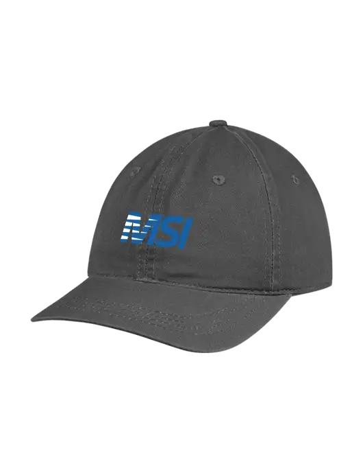 Garment Washed Unstructured Twill Charcoal Cap w/MSI Icon logo
