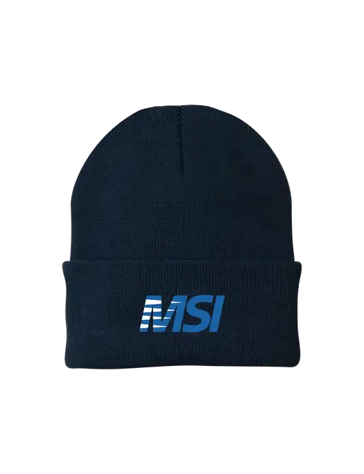 Navy Knit Cap w/MSI Icon logo