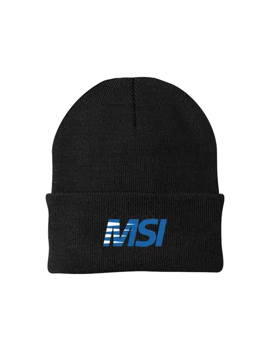 Black Knit Cap w/MSI Icon logo