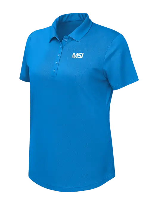 Callaway Womens Birdseye Dark Carolina Blue Polo w/MSI Icon logo