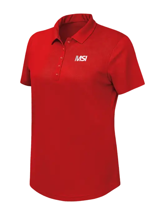 Callaway Womens Birdseye Red Polo w/MSI Icon logo