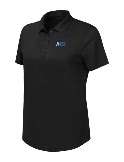 Callaway Womens Birdseye Black Polo w/MSI Icon logo