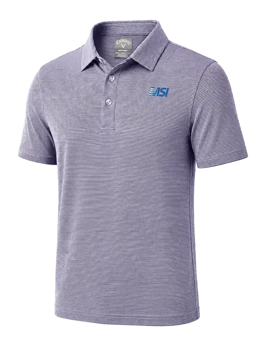 Callaway Navy Fine Line Stripe Polo w/MSI Icon logo