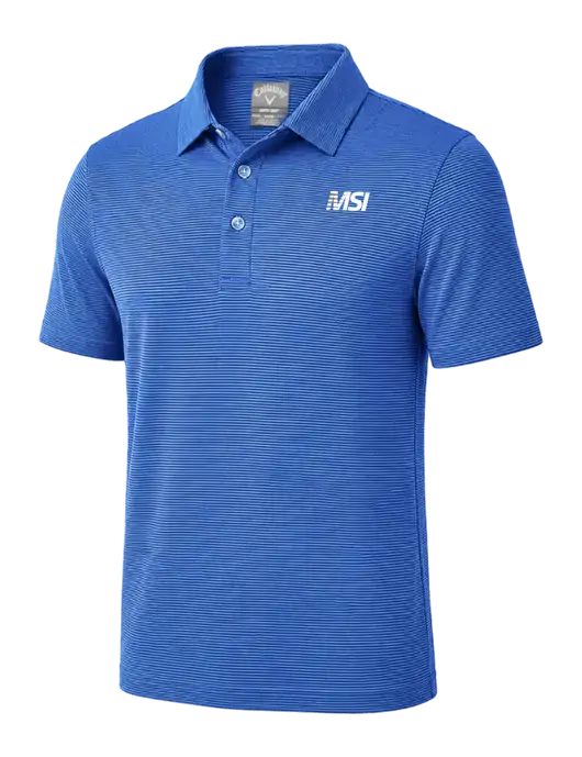 Callaway Royal Blue Fine Line Stripe Polo w/MSI Icon logo
