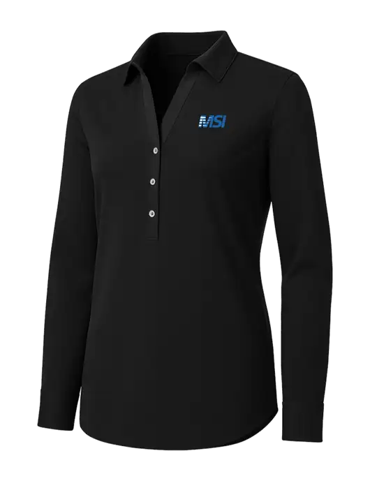 Womens Black City Stretch Shirt w/MSI Icon logo