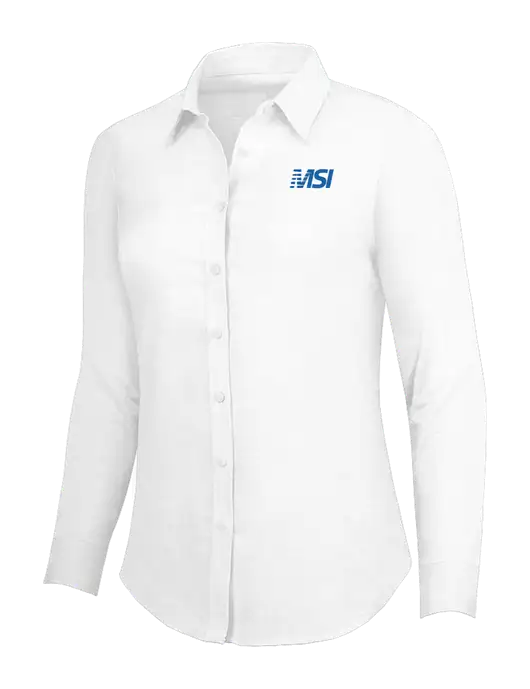 White Womens SuperPro Oxford Shirt w/MSI Icon logo