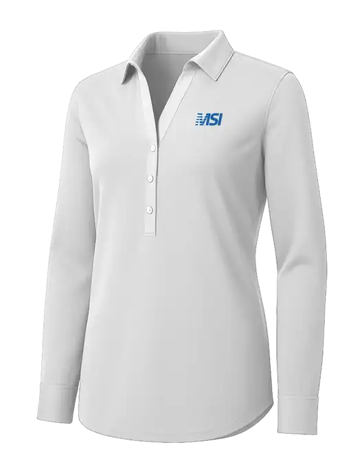 Womens White City Stretch Shirt w/MSI Icon logo