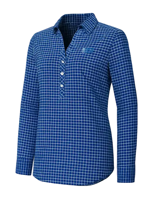 Womens Navy/White City Stretch Shirt w/MSI Icon logo