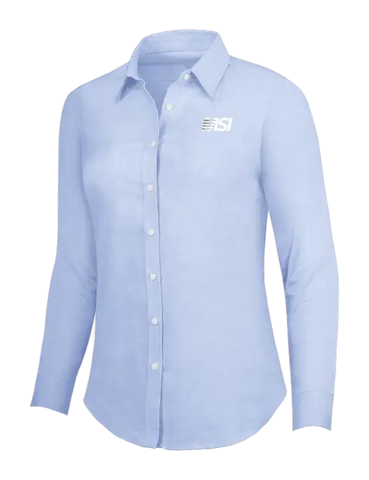Light Blue Womens SuperPro Oxford Shirt w/MSI Icon logo