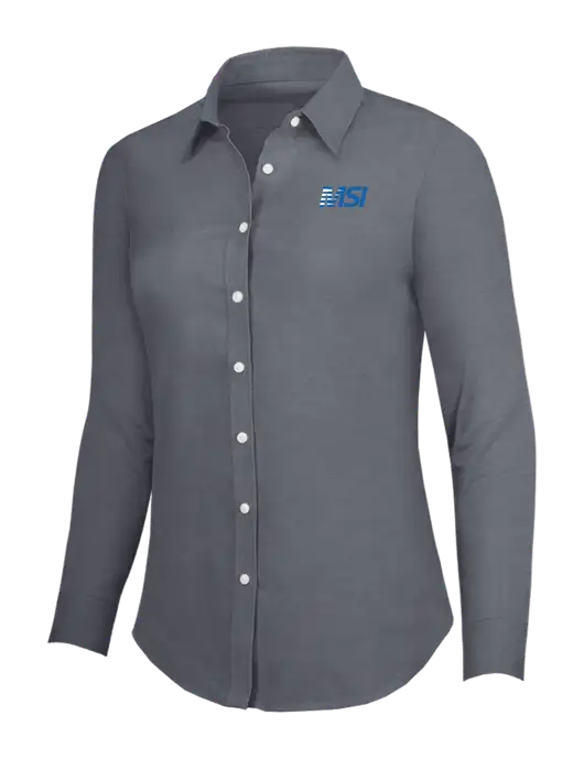 Dark Grey Womens SuperPro Oxford Shirt w/MSI Icon logo