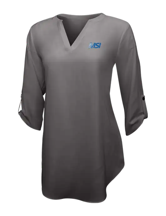 Dark Grey Womens 3/4 Sleeve Tunic Blouse w/MSI Icon logo