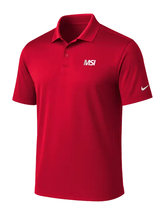 NIKE Red Victory Solid Polo w/MSI Icon logo