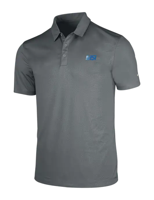 NIKE Medium Grey Dri-Fit Embossed Tri-Blade Polo w/MSI Icon logo