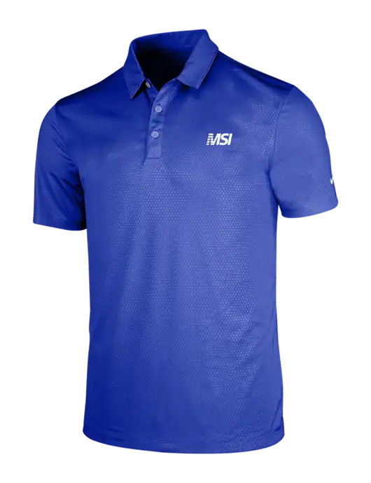 NIKE Dark Royal Dri-Fit Embossed Tri-Blade Polo w/MSI Icon logo