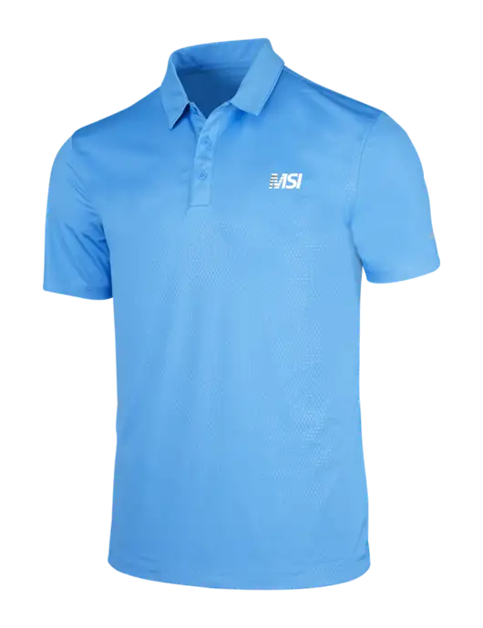 NIKE Light Royal Blue Dri-Fit Embossed Tri-Blade Polo w/MSI Icon logo
