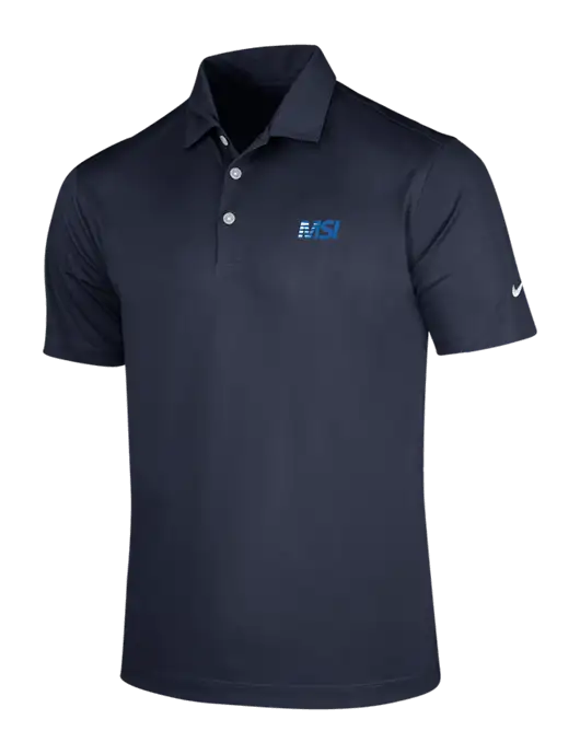 NIKE Dark Navy Dri-Fit Vertical Mesh Polo w/MSI Icon logo