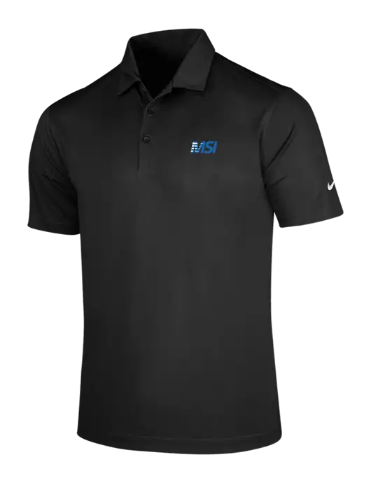 NIKE Black Dri-Fit Vertical Mesh Polo w/MSI Icon logo