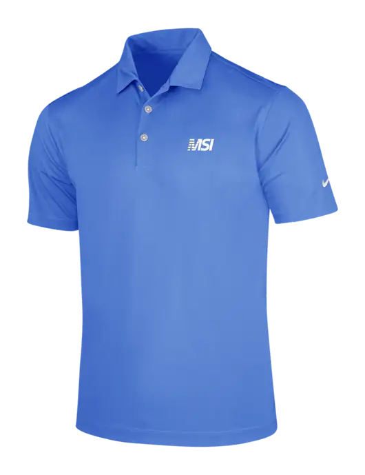 NIKE Light Royal Blue Dri-Fit Vertical Mesh Polo w/MSI Icon logo