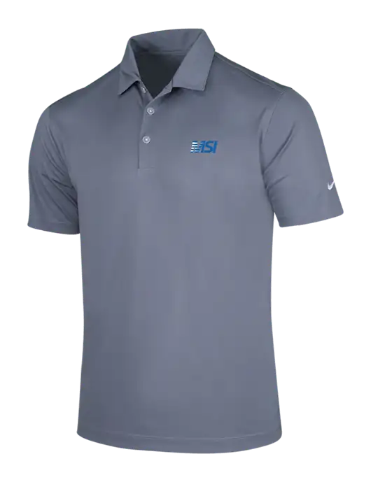 NIKE Medium Grey Dri-Fit Vertical Mesh Polo w/MSI Icon logo