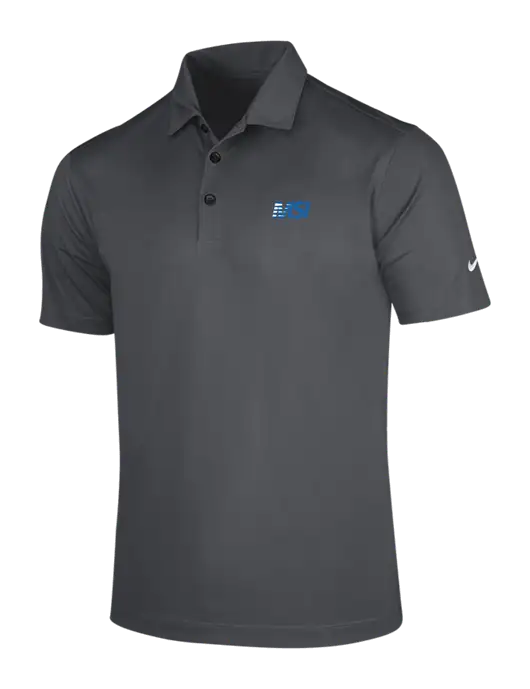 NIKE Dark Grey Dri-Fit Vertical Mesh Polo w/MSI Icon logo