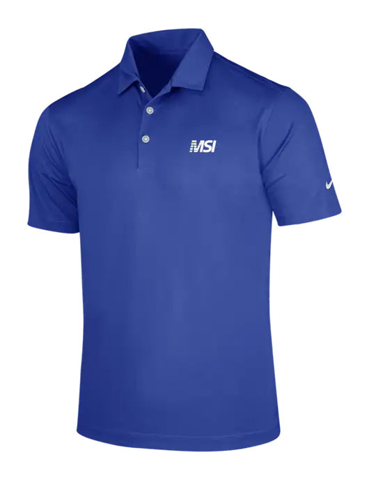 NIKE Dark Royal Dri-Fit Vertical Mesh Polo w/MSI Icon logo