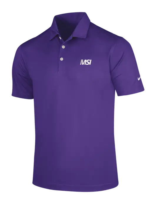 NIKE Purple Dri-Fit Vertical Mesh Polo w/MSI Icon logo
