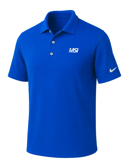 NIKE Royal Dri-Fit Micro Pique Polo w/MSI Icon logo