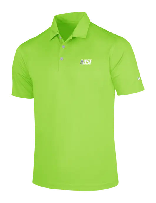 NIKE Light Kelly Green Dri-Fit Vertical Mesh Polo w/MSI Icon logo