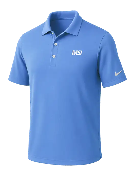 NIKE Carolina Blue Dri-Fit Micro Pique Polo w/MSI Icon logo