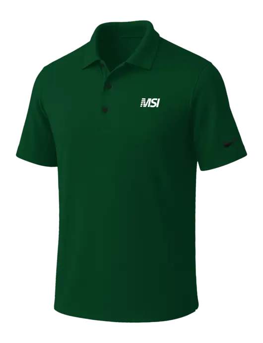 NIKE Dark Green Dri-Fit Micro Pique Polo w/MSI Icon logo