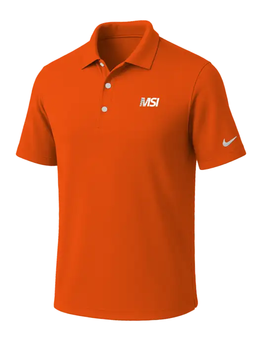 NIKE Orange Dri-Fit Micro Pique Polo w/MSI Icon logo