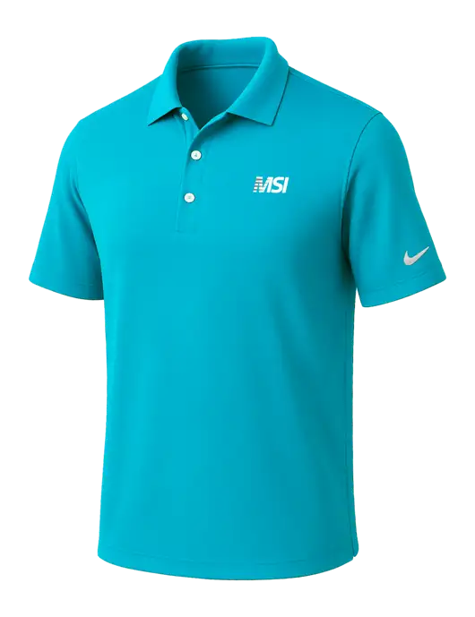 NIKE Sapphire Blue Dri-Fit Micro Pique Polo w/MSI Icon logo