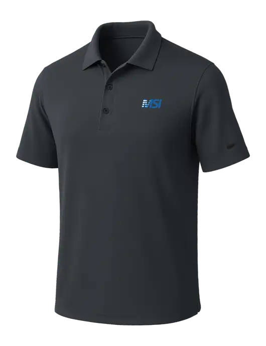 NIKE Dark Grey Dri-Fit Micro Pique Polo w/MSI Icon logo