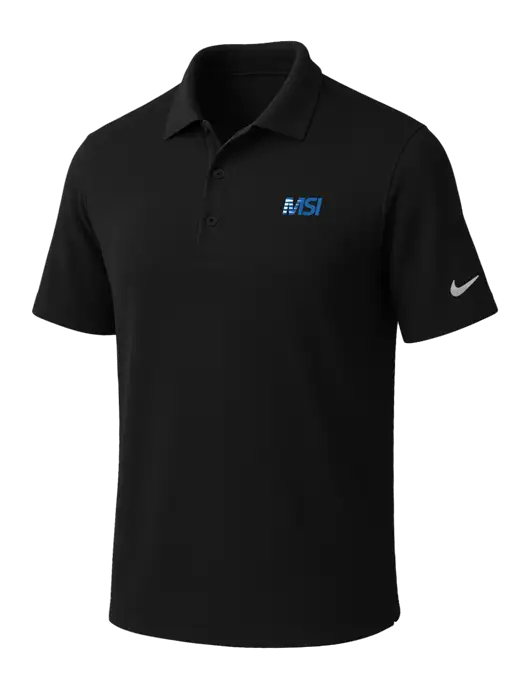 NIKE Black Dri-Fit Micro Pique Polo w/MSI Icon logo