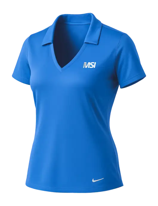 NIKE Carolina Blue Womens Dri-Fit Vertical Mesh Polo w/MSI Icon logo
