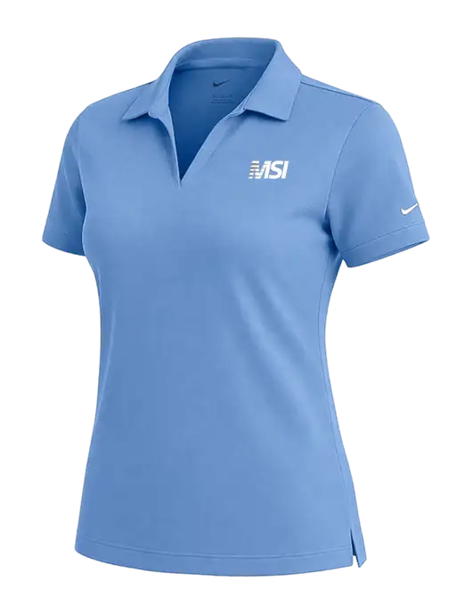 NIKE Carolina Blue Womens Dri-Fit Micro Pique Polo w/MSI Icon logo