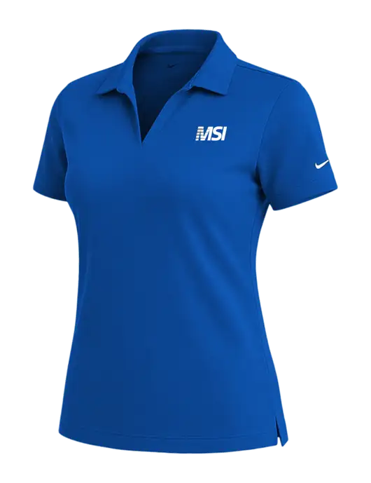 NIKE Royal Womens Dri-Fit Micro Pique Polo w/MSI Icon logo