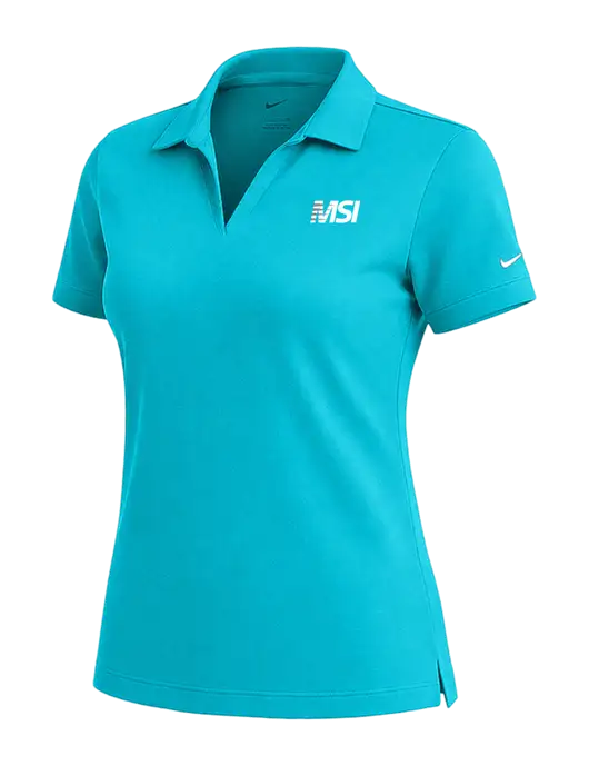 NIKE Sapphire Blue Womens Dri-Fit Micro Pique Polo w/MSI Icon logo