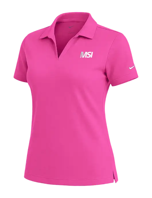 NIKE Fuchsia Womens Dri-Fit Micro Pique Polo w/MSI Icon logo