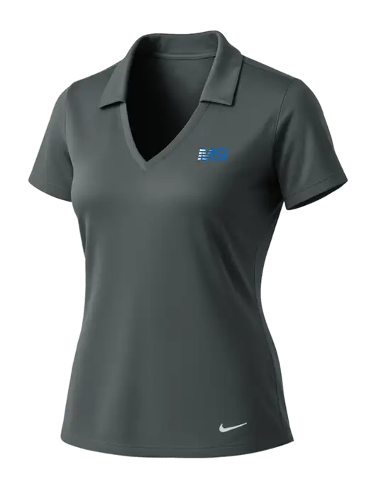 NIKE Dark Grey Womens Dri-Fit Vertical Mesh Polo w/MSI Icon logo
