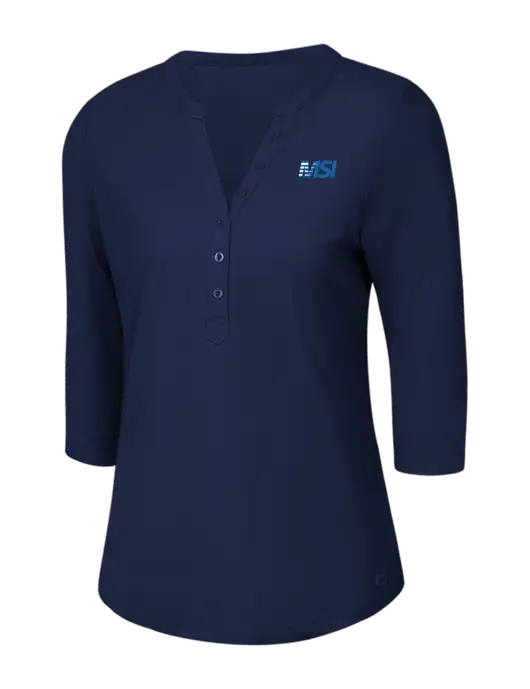 OGIO Navy Jewel Henley w/MSI Icon logo