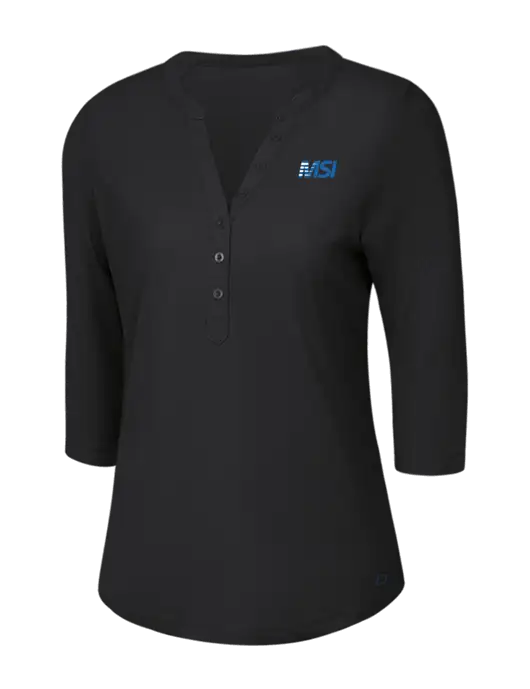 OGIO Blacktop Jewel Henley w/MSI Icon logo