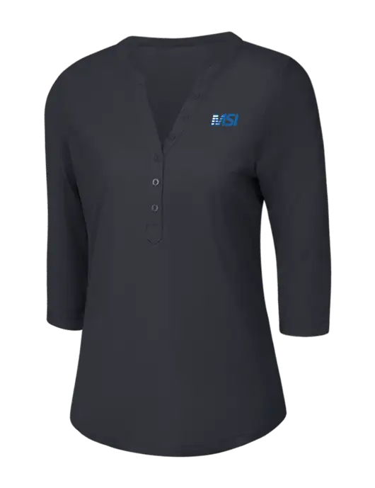 OGIO Charcoal Grey Jewel Henley w/MSI Icon logo