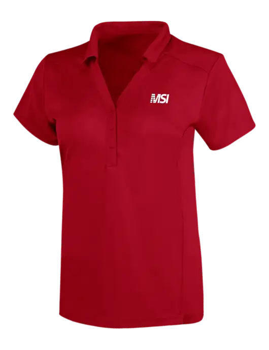 OGIO Red Womens Framework Polo w/MSI Icon logo