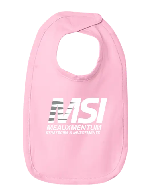 Rabbit Skins Pink Infant Premium Jersey Bib w/Meauxmentum Logo