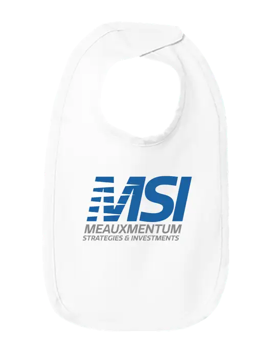 Rabbit Skins White Infant Premium Jersey Bib w/Meauxmentum Logo