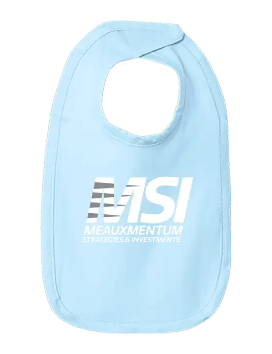 Rabbit Skins Light Blue Infant Premium Jersey Bib w/Meauxmentum Logo